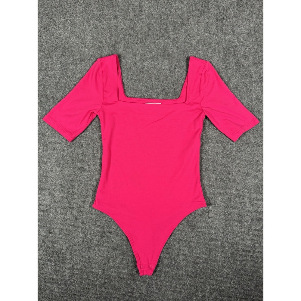 Aritzia Hot Pink Square Neck Bodysuit